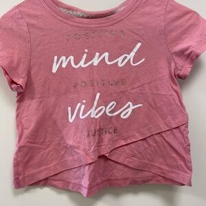 Girls small Justice pink shirt w inspirational saying